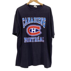 Vintage Montreal Canadiens Shirt Mens XL NHL Hockey Tee 1989 90s Single Stitch